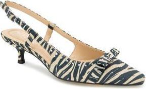 Kenneth Cole Reaction Manchester Slingback Kitten Heel Pump in Zebra Micro at Nordstrom Rack, Size 9.5