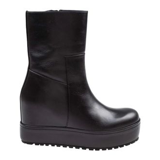 Paloma Barcel&oacute; Wedges, female, Black, 7 UK, Black Leather Ankle Boot with Platform