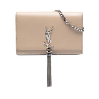 Saint Laurent Tweedehands Gladde Kalfsleer Monogram Kate Tas met Tassenhengsel