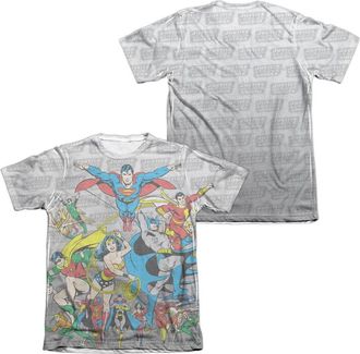 Gildan DC Comics Justice League Assemble (Front/Back Print) Adult 65/35 Poly/Cotton Short Sleeve Tee / T-Shirt