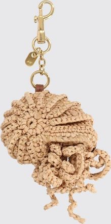 Anya Hindmarch Portachiavi a conchiglia in rafia crochet con charm