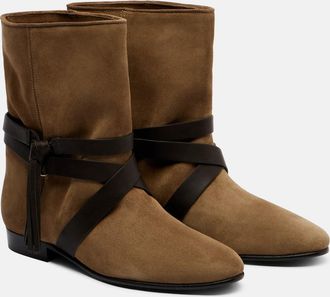 Isabel Marant Rejen leather-trimmed suede ankle boots