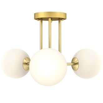 HOMCOM Homcom Lampadario Vintage Da Soffitto Con 3 Punti Luce Attacchi G9 Oro
