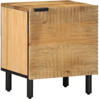 vidaXL Comodino Marrone 40x33x46 cm in Legno Massello di Mango - Vidaxl