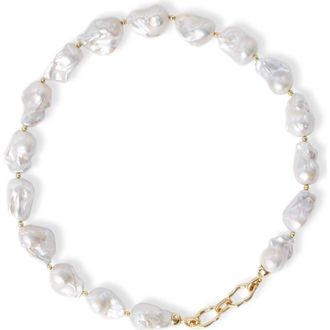 Classicharms Marina Freshwater Baroque Pearl Statement Choker Necklace in Gold at Nordstrom