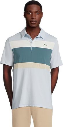 Lacoste Regular Fit Colorblock Polo Mens Clothing Light Blue/Dark Blue/White : 9 (4XL), Elastane/Polyester