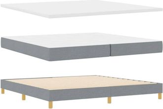 vidaXL Vidaxl - Cama Con Somier Y Colch&oacute;n Crema 90x200 Cm Fabric Gris Claro
