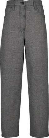 Prada Wide Trousers, female, Gray, Size: XS Checked Trousers
