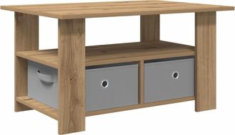 vidaXL Mesa De Caf&eacute; Roble Artisan 77 X 55 X 42 Cm Madera De Ingenier&iacute;a Vidaxl