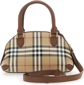 Burberry Womens Handbag Primrose Beige Check Canvas Cotton Handbags Hand Bags