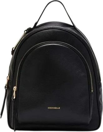 Coccinelle Zwarte leren schoudertas - Dames - Rugzakken - Zwart - ONE Size - Leer - Tassen