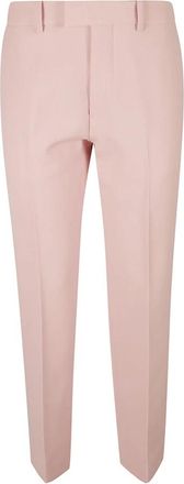 Burberry Nauwsluitende wollen pantalon met persplooi - Dames - Straight fit broeken - Roze - S - Wol - Broeken