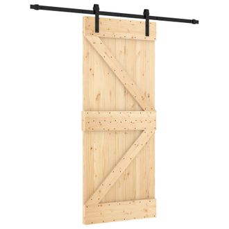 vidaXL Puerta Corredera 85 X 210 Cm Natural Y Negro Vidaxl