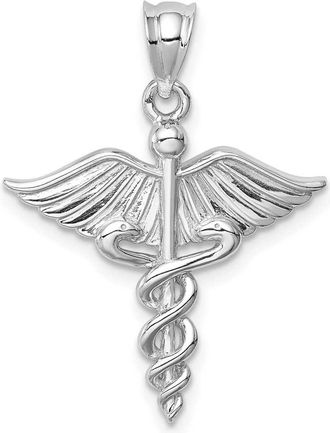 Diamond2Deal 14K White Polished 3-D Medical Pendant