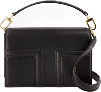 Toteme Womens Mini-T Flap Shoulder Bag Black Cowhide