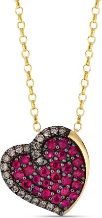 Le Vian Godiva 14K 0.88 Ct. Tw. Diamond & Ruby Pendant Necklace