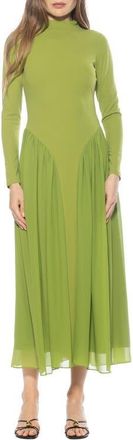 Alexia Admor ODETTE MOCKNECK MIDI DRESS in Sage at Nordstrom, Size X-Small