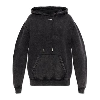 Off-white Arrows Acid-wash Hoodie - Dames - Hoodies - Zwart - L - Katoen - Hoodies & sweatvesten