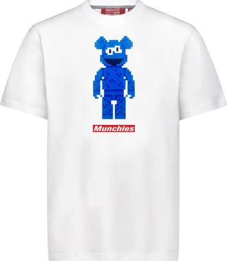 Mostly Heard Rarely Seen munchies 8-bit appliqué cotton t-shirt - men - Cotton - S - White