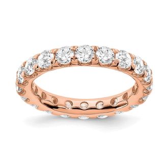 Diamond2Deal 14k Rose Gold Lab Grown Diamond Eternity Wedding Band Ring 3Ct Clarity- VS Color- G-H