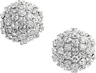 Self Portrait Crystal Flower Earrings - Dames - Oorbellen - Grijs - ONE Size - Leer - Accessoires