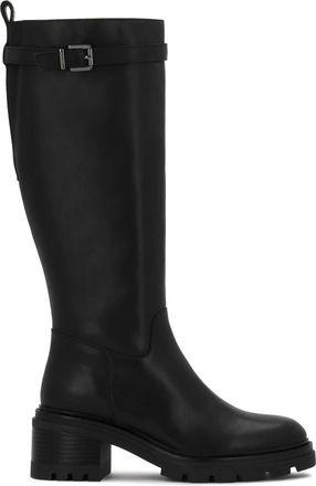 Kazar Leren laarzen met brede hakken. Dit product valt klein uit. - Dames - Hoge Laarzen - Zwart - 41 EU - Leer - Schoenen