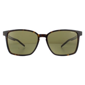 HUGO BOSS Hugo van Hugo Boss Square Mens Havana groene zonnebril