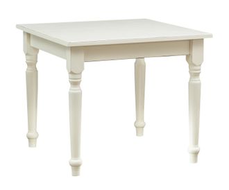 Biscottini International Mesa Country De Madera Maciza De Tilo Acabado Con Efecto Blanco Envejecido 90x90x78 Cm