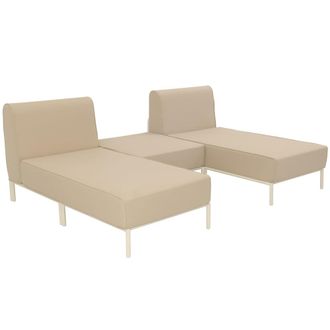 Oviala Conjunto modular de jard&iacute;n bajo para 3 personas beige