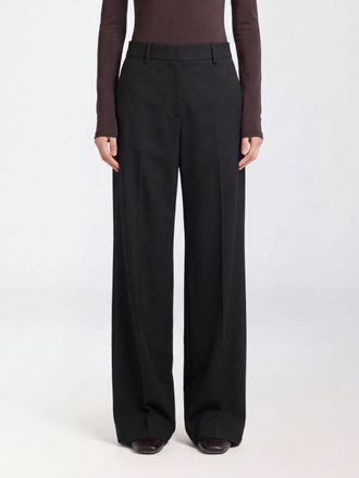 Courr&egrave;ges Pantaloni a gamba larga in misto lana a vita alta con taglio sartoriale