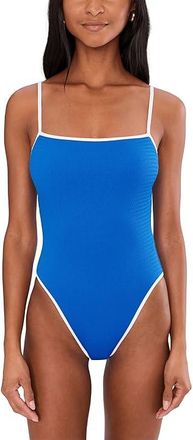 Seafolly Beach Bound Square Neck One Piece Womens Swimsuits One Piece Sapphire : AUS 18 (US Womens 14), Elastane/Nylon