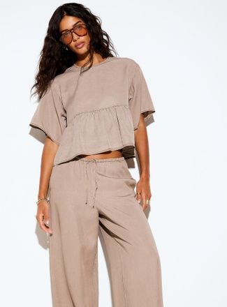 Jack & Jones Womens Sigrid peplum waist faded blouse