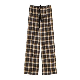 Forte_Forte Pantaloni con coulisse in lana Highland Tartan - - Trousers - Donna - Marrone - L