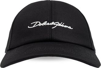 Dolce & Gabbana logo-appliqué cotton baseball cap - men - Cotton - 57 - Black