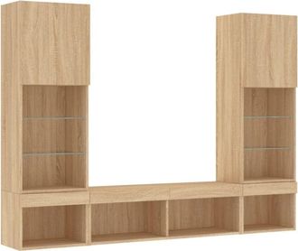 vidaXL Vidaxl - 5 Piece tv Wall Units with led Sonoma Oak Engineered Wood