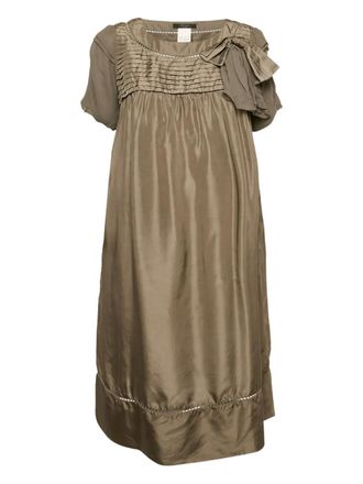 Max Mara Abito plissettato in seta - Grigio