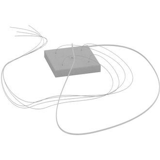 Top-Light Rosone Quadrato Metallo Grigio 1 Foro 14X14Cm