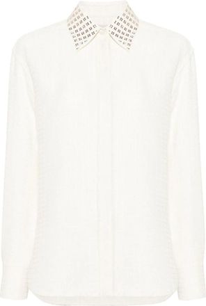 Golden Goose Shirts, female, White, Size: M Regular Cotton Shirt With 3D Check Print