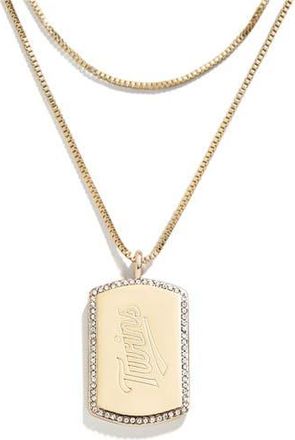 WEAR by Erin Andrews x Baublebar Minnesota Twins Dog Tag Necklace in Gold at Nordstrom