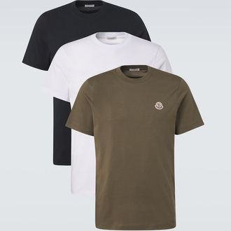 Moncler Set di 3 T-shirt in jersey di cotone