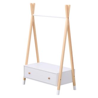 Happy Garden Perchero Blanco De Madera Con Caj&oacute;n Para Ni&ntilde;os Lou