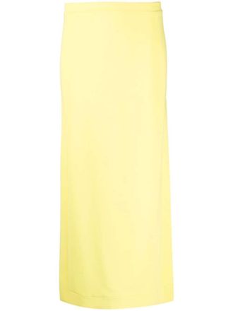 Pucci high-waisted slit-detail skirt - women - Viscose - 46 - Yellow