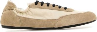 Prada Ivory Beige Lace-Up Sneakers