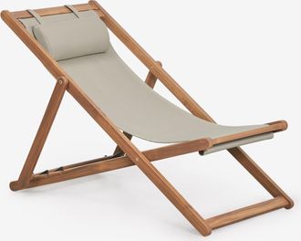 Sklum Pack De 2 Hamacas Plegables En Madera Con Coj&iacute;n Kardis Sklum