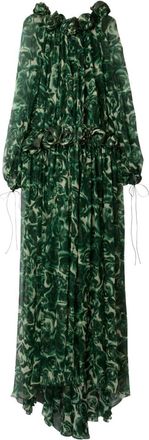 Burberry Abito lungo in seta - Verde