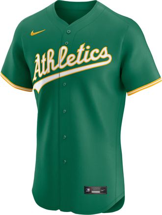 Nike Athletics Nike Mens Dri-FIT ADV MLB Elite Jersey in Green | 9B100DZZFZ-JSG