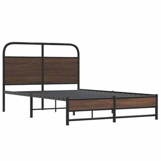 Berkfield Home Elegant Bed Frame without Mattress 140x200 cm Brown Oak Engineere