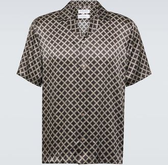 Frescobol Carioca Roberto printed silk bowling shirt
