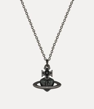 Vivienne Westwood Man. Fabianno Pendant Necklace Ruthenium-transparent-black-diamond-enamel Ruthenium-transparent-black-diamond-enamel Men