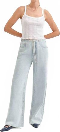 Daze Madison Mid Rise Wide Leg Jeans In Baby Talk